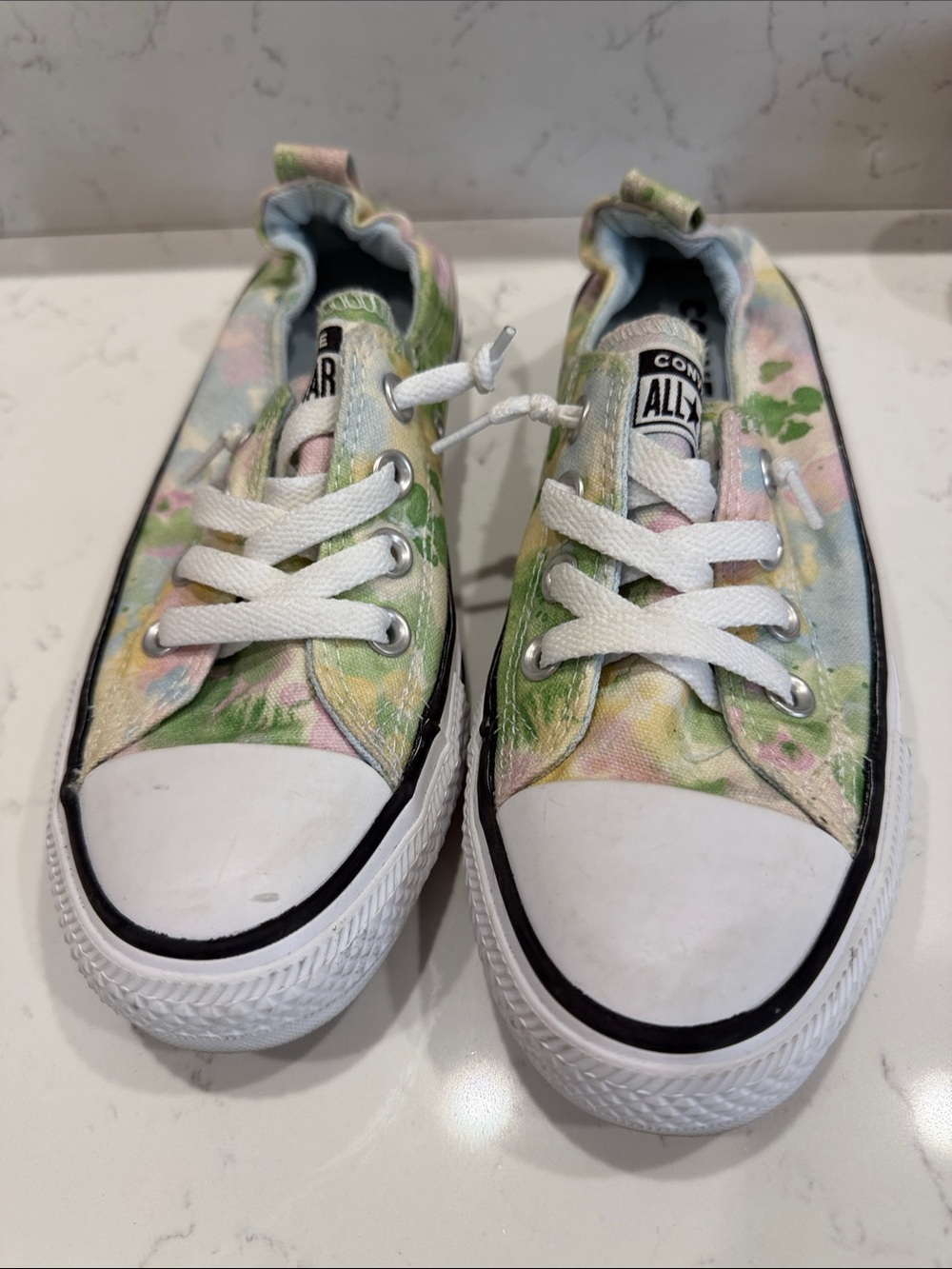 Converse women’s Canvas Sneakers - Pastel Tie-Dye Pink Green Yellow Blue